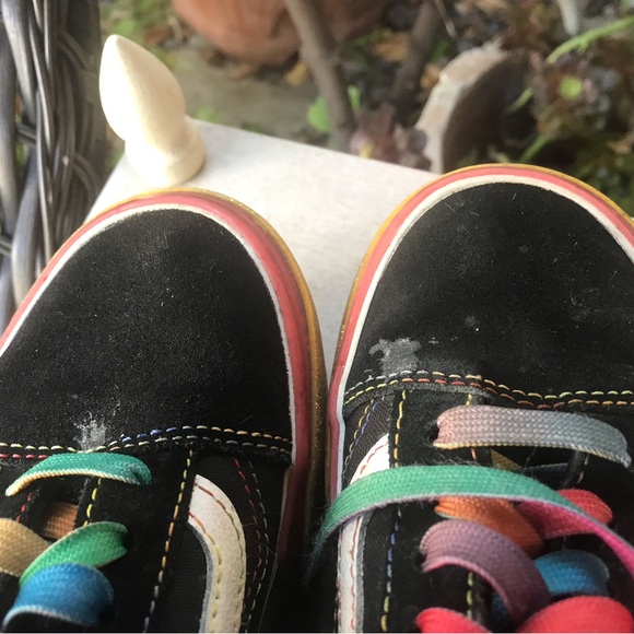 VANS stacked black and rainbow glitter platform US Women's 5 - Picture 6 of 8